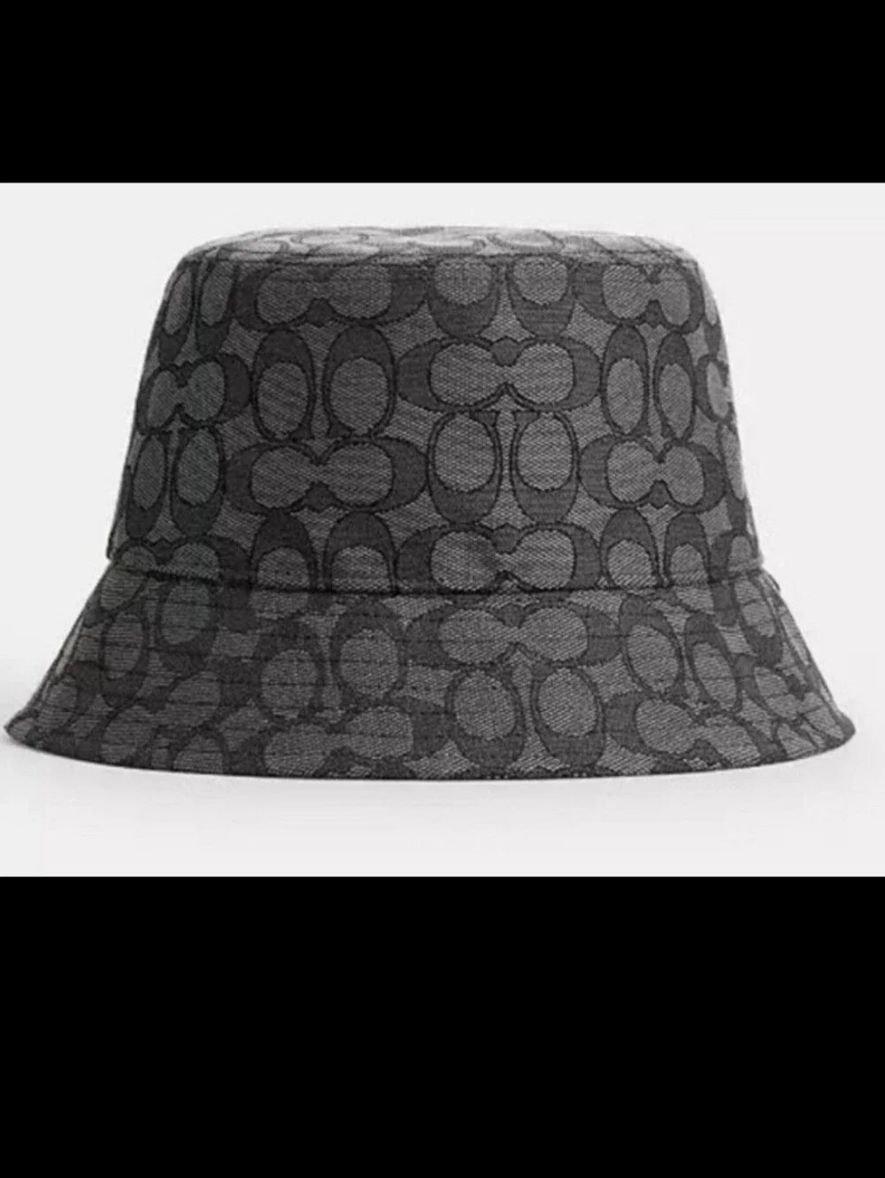 NWT Coach Monogram Bucket Hat in Black and Gray